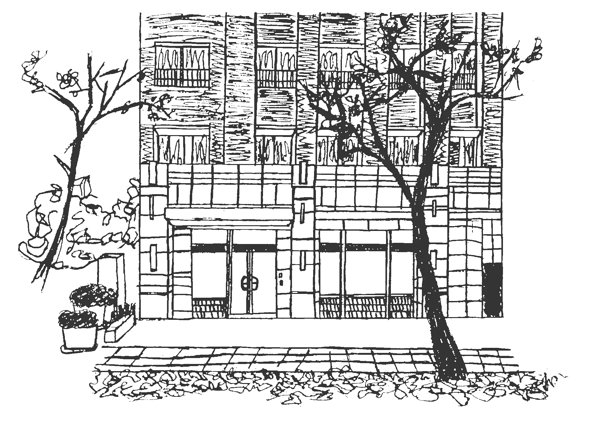 飛宇邸による手描きの建築